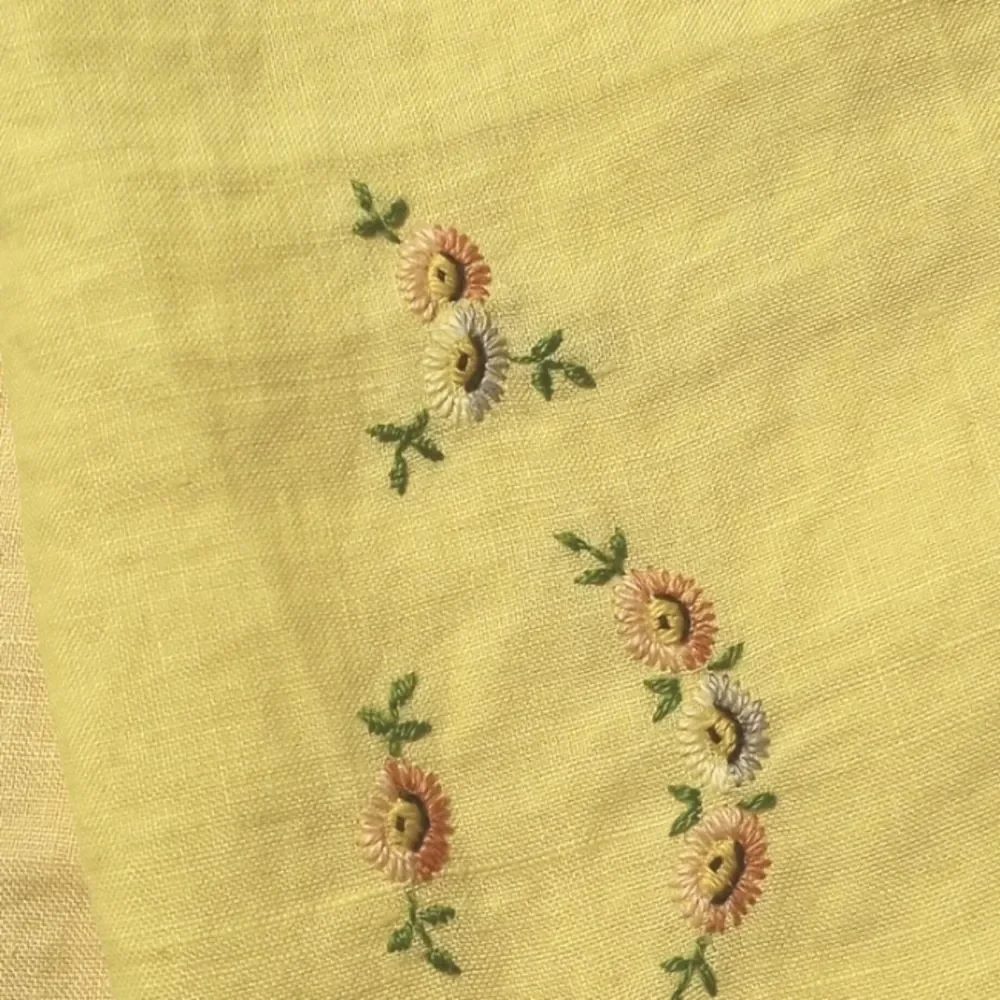 Set of Three Vintage Hand Embroidered Cloth Place Mats